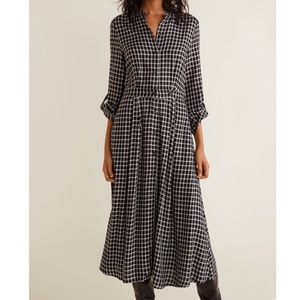 MANGO Checkered Shirt Dress